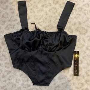 Almost Famous Satin Corset Crop Top